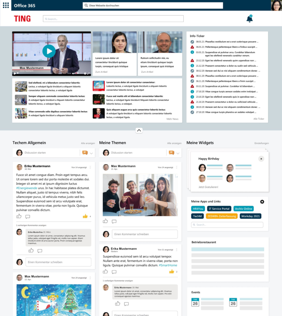 SharePoint Intranet eines Kunden