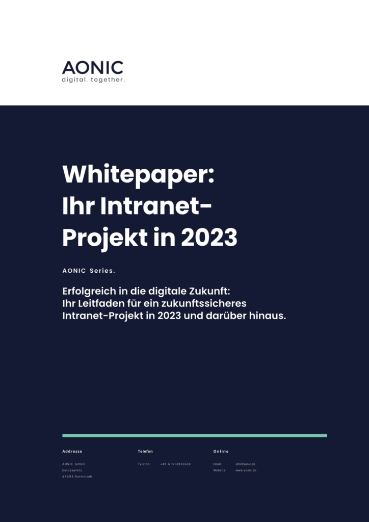 Cover: AONIC Whitepaper: Ihr Intranet-Projekt in 2023
